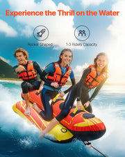Towable Tubes for Boating 1-3 Riders Inflatable Boat Tubes Towables 510lbs V952-CQTL2QXK3R00F85JVV0