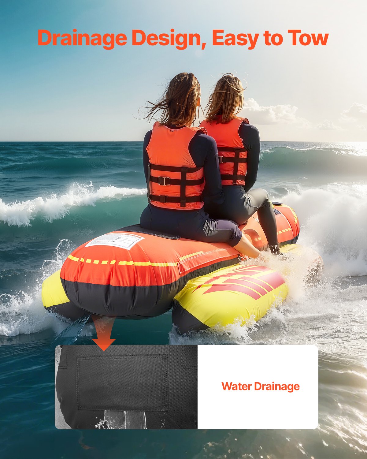 Towable Tubes for Boating 1-3 Riders Inflatable Boat Tubes Towables 510lbs V952-CQTL2QXK3R00F85JVV0