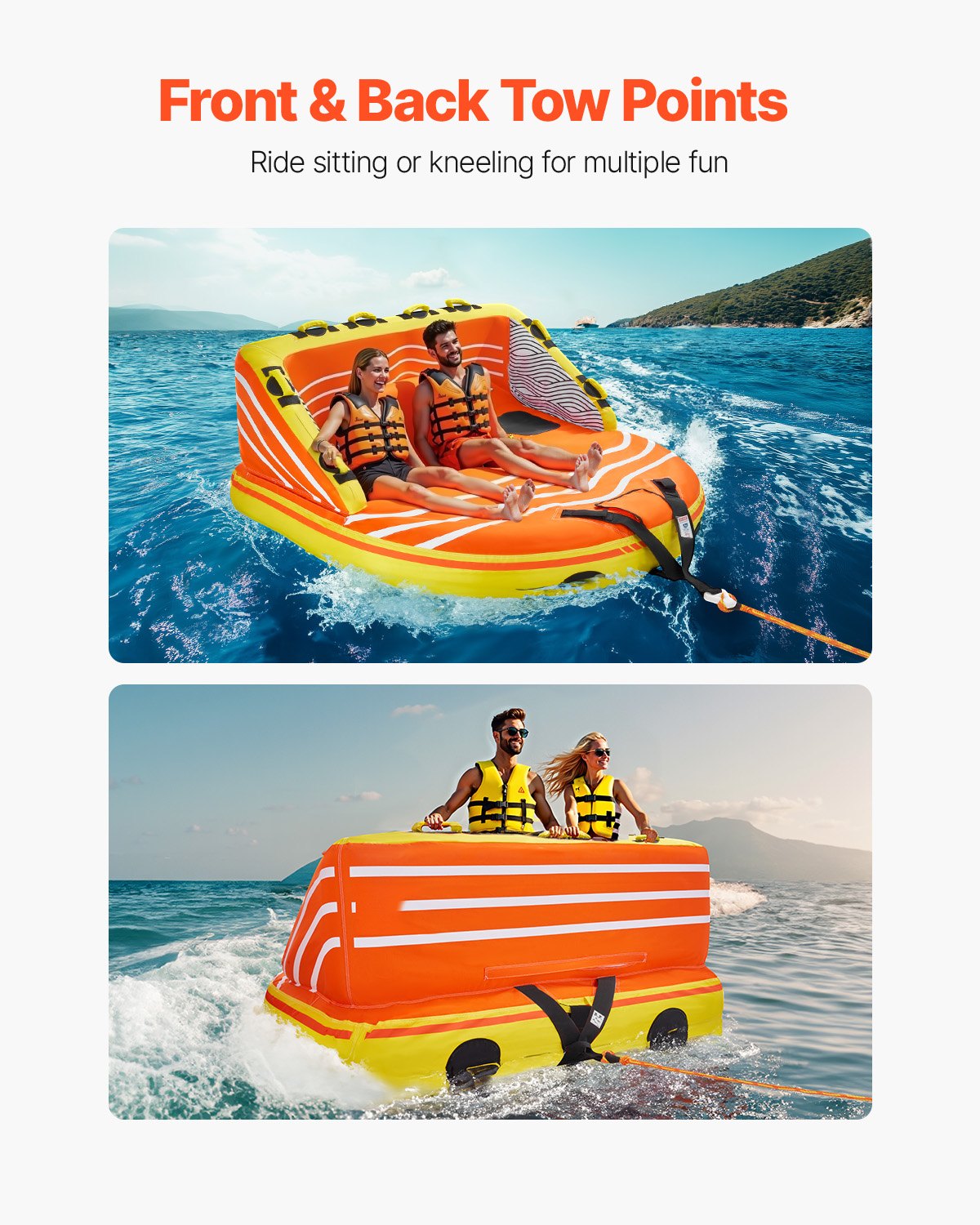 Towable Tube for Boating, 1-3 Riders Inflatable Boat Tubes and Towables, 510lbs Water Sport Towable Tube for V952-CQTL2SFDX3R0W43OPV0