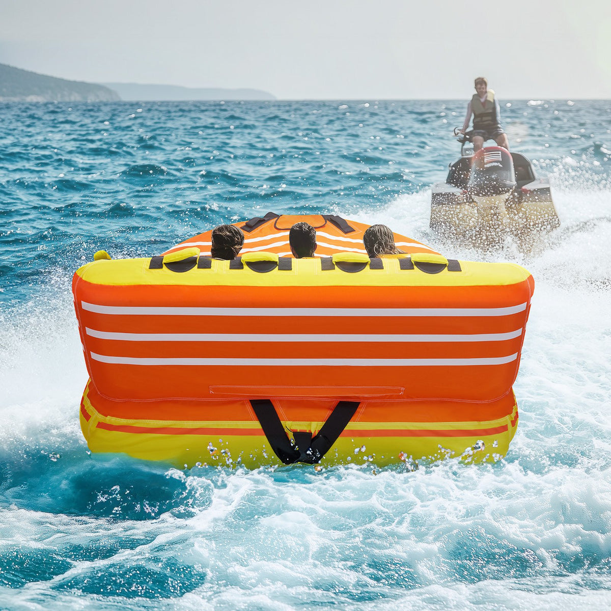 Towable Tube for Boating, 1-3 Riders Inflatable Boat Tubes and Towables, 510lbs Water Sport Towable Tube for V952-CQTL2SFDX3R0W43OPV0