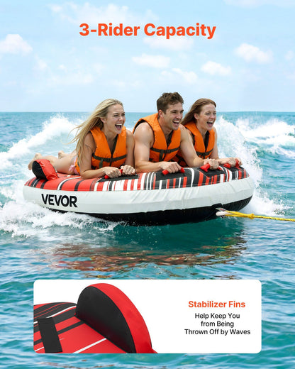 Towable Tube for Boating, 3 Riders Inflatable Boat Tubes and Towables, 231 kg Capacity Water Sport Towable V952-CQTL3PDDX3RH9FY22001V0
