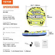 Towable Tube for Boating, 1-3 Riders Inflatable Towable Tube with Bumper Fins, 510 lbs Water Sport Towable V952-CQTLPDDX3R009ZIE2V0