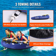 Towable Tube for Boating, 1-2 Riders Inflatable Boat Tubes and Towables, 340 lbs, 51.8" Round Water Sport V952-CQTLPDYX2R00WRC12V0