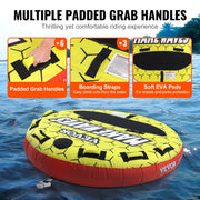Towable Tube for Boating, 1-3 Riders Inflatable Boat Tubes and Towables, 510 lbs, 63" Round Water Sport V952-CQTLPDYX3R000A9FSV0