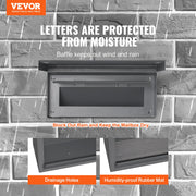 Through The Wall Drop Box, Heavy Duty Steel Through the Wall Mailbox with 2.8-7.9" 13" Combination Lock, V952-CQXBX1256316FDZEXV0