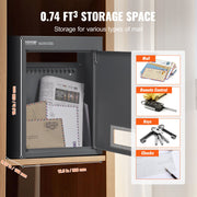 Through The Wall Drop Box, Heavy Duty Steel Through the Wall Mailbox with 2.8-7.9" 13" Combination Lock, V952-CQXBX1256316FDZEXV0