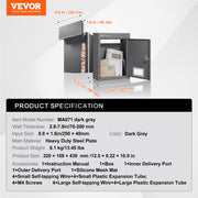 Through The Wall Drop Box, Heavy Duty Steel Through the Wall Mailbox with 2.8-7.9" 13" Combination Lock, V952-CQXBX1256316FDZEXV0