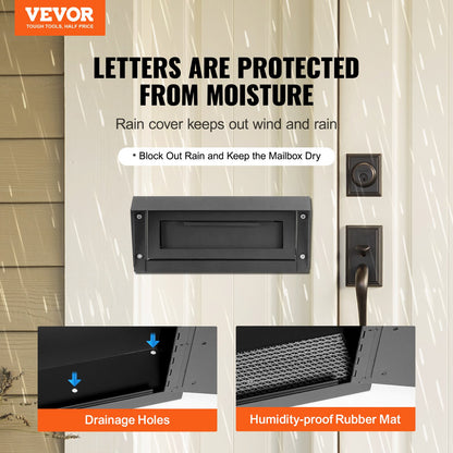 Through The Door Key Drop Box, Heavy Duty Steel Through the Door Mailbox with 1.8" 12" Key Lock, 12x6x16" V952-CQXBX12616INYUG59V0