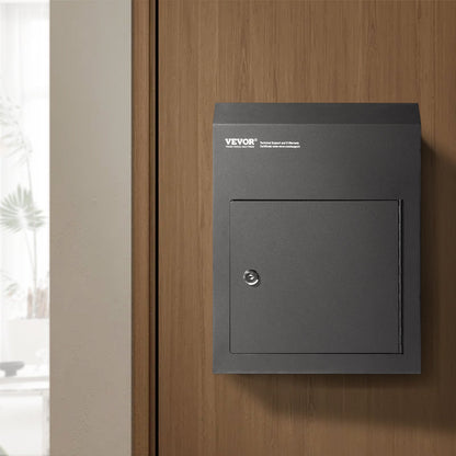 Through The Door Key Drop Box, Heavy Duty Steel Through the Door Mailbox with 1.8" 12" Key Lock, 12x6x16" V952-CQXBX12616INYUG59V0