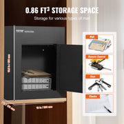 Through The Wall Drop Box, Heavy Duty Steel Through the Wall Mailbox with 2.8-7.9" 13" Combination Lock, V952-CQXBX13717IN9YIN4V0