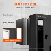 Through The Wall Drop Box, Heavy Duty Steel Through the Wall Mailbox with 2.8-7.9" 13" Combination Lock, V952-CQXBX13717IN9YIN4V0