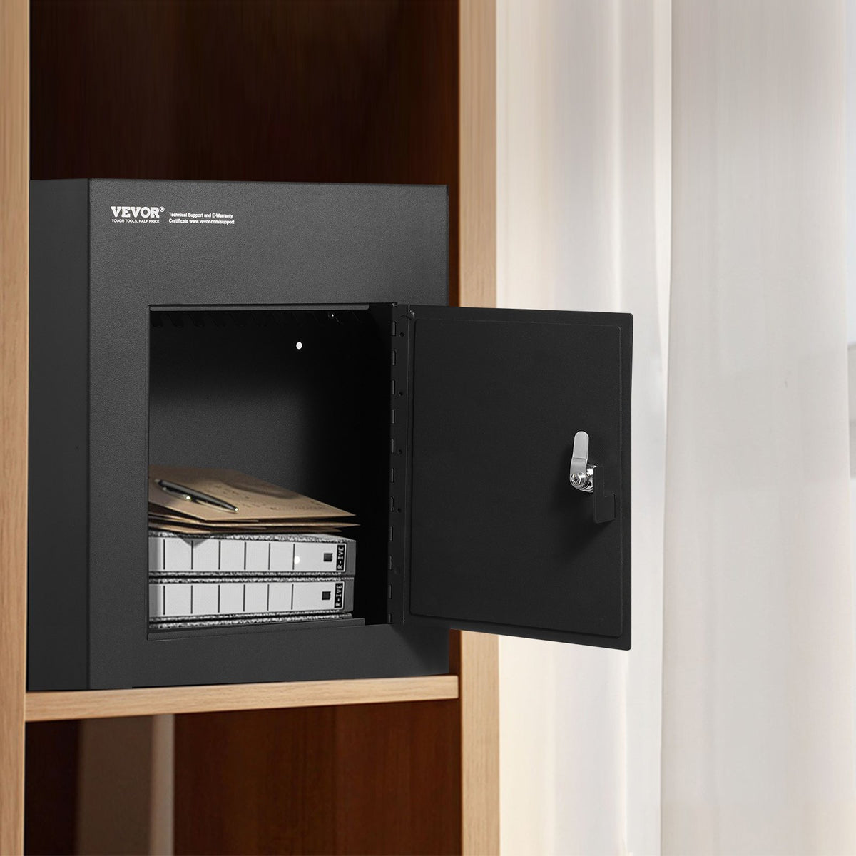 Through The Wall Drop Box, Heavy Duty Steel Through the Wall Mailbox with 2.8-7.9" 13" Combination Lock, V952-CQXBX13717IN9YIN4V0