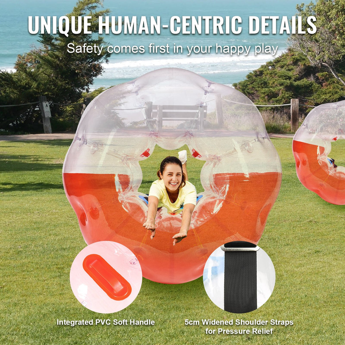 Inflatable Bumper Ball 1-Pack, 5FT/1.5M Body Sumo Zorb Balls for Teen & Adult, 0.8mm Thick PVC Human Hamster V952-CRKCQPPQZJ5Y74IFGV0