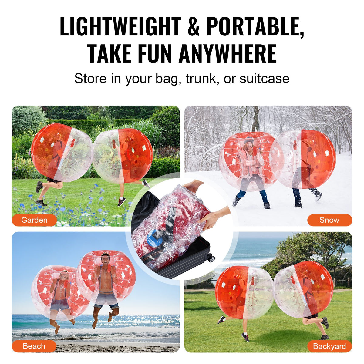 Inflatable Bumper Ball 1-Pack, 5FT/1.5M Body Sumo Zorb Balls for Teen & Adult, 0.8mm Thick PVC Human Hamster V952-CRKCQPPQZJ5Y74IFGV0
