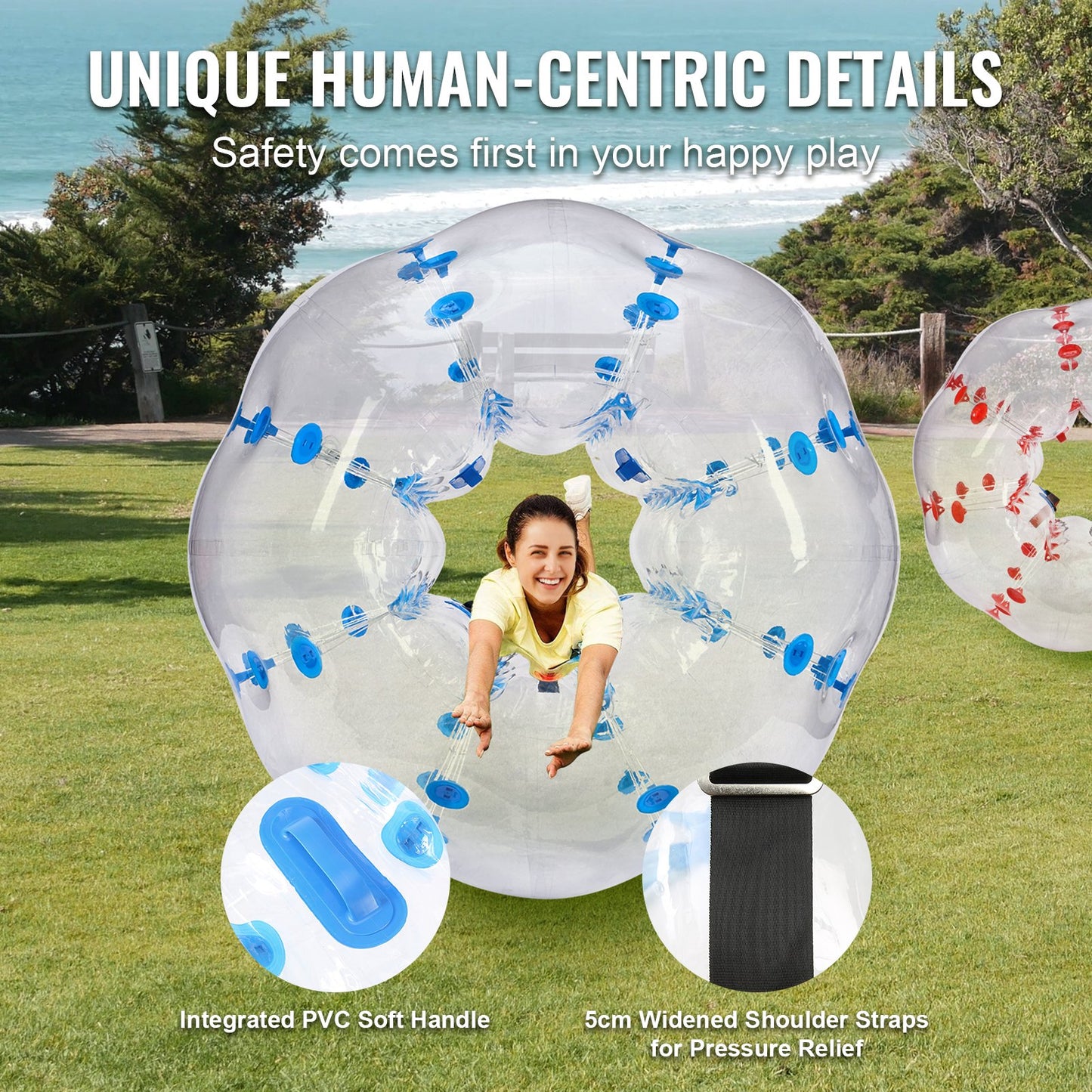 Inflatable Bumper Balls 2-Pack, 5FT/1.5M Body Sumo Zorb Balls for Teen & Adult, 0.8mm Thick PVC Human Hamster V952-CRKCQPPQZJ5YNZ1K7V0