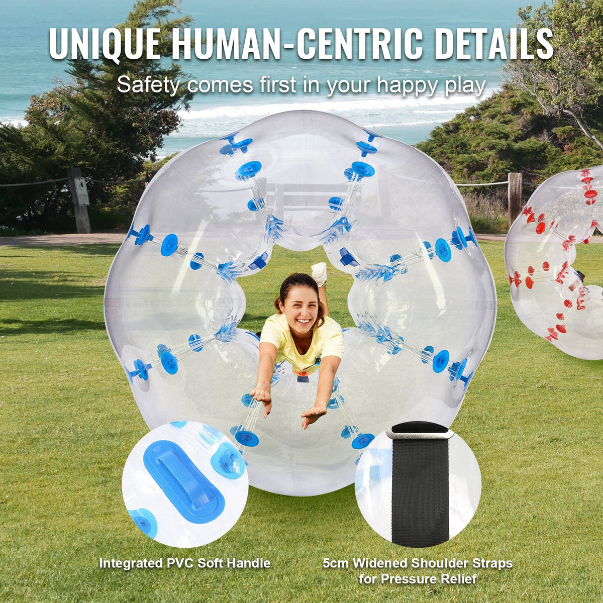 Inflatable Bumper Balls 2-Pack, 5FT/1.5M Body Sumo Zorb Balls for Teen & Adult, 0.8mm Thick PVC Human Hamster V952-CRKCQPPQZJ5YNZ1K7V0