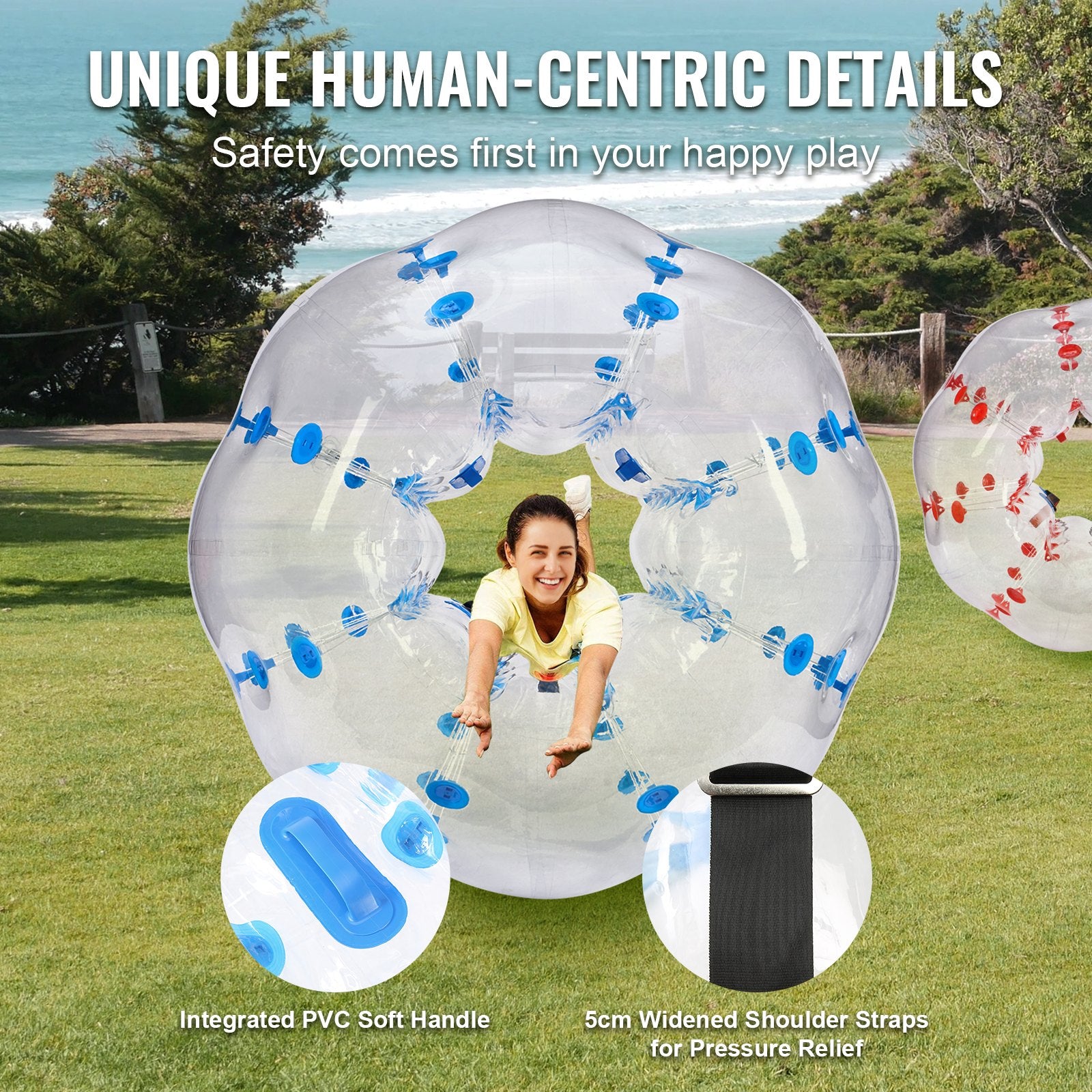Inflatable Bumper Balls 2-Pack, 5FT/1.5M Body Sumo Zorb Balls for Teen & Adult, 0.8mm Thick PVC Human Hamster V952-CRKCQPPQZJ5YNZ1K7V0