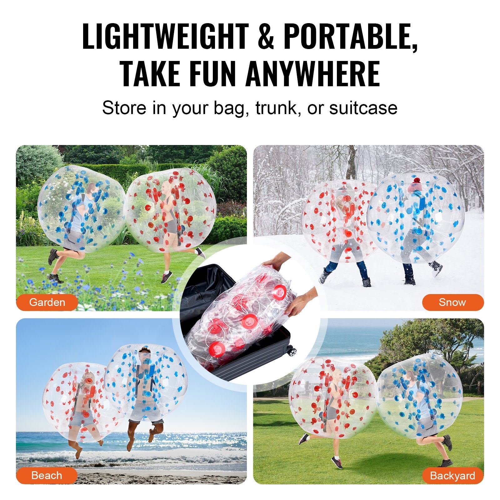 Inflatable Bumper Balls 2-Pack, 5FT/1.5M Body Sumo Zorb Balls for Teen & Adult, 0.8mm Thick PVC Human Hamster V952-CRKCQPPQZJ5YNZ1K7V0