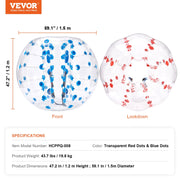 Inflatable Bumper Balls 2-Pack, 5FT/1.5M Body Sumo Zorb Balls for Teen & Adult, 0.8mm Thick PVC Human Hamster V952-CRKCQPPQZJ5YNZ1K7V0