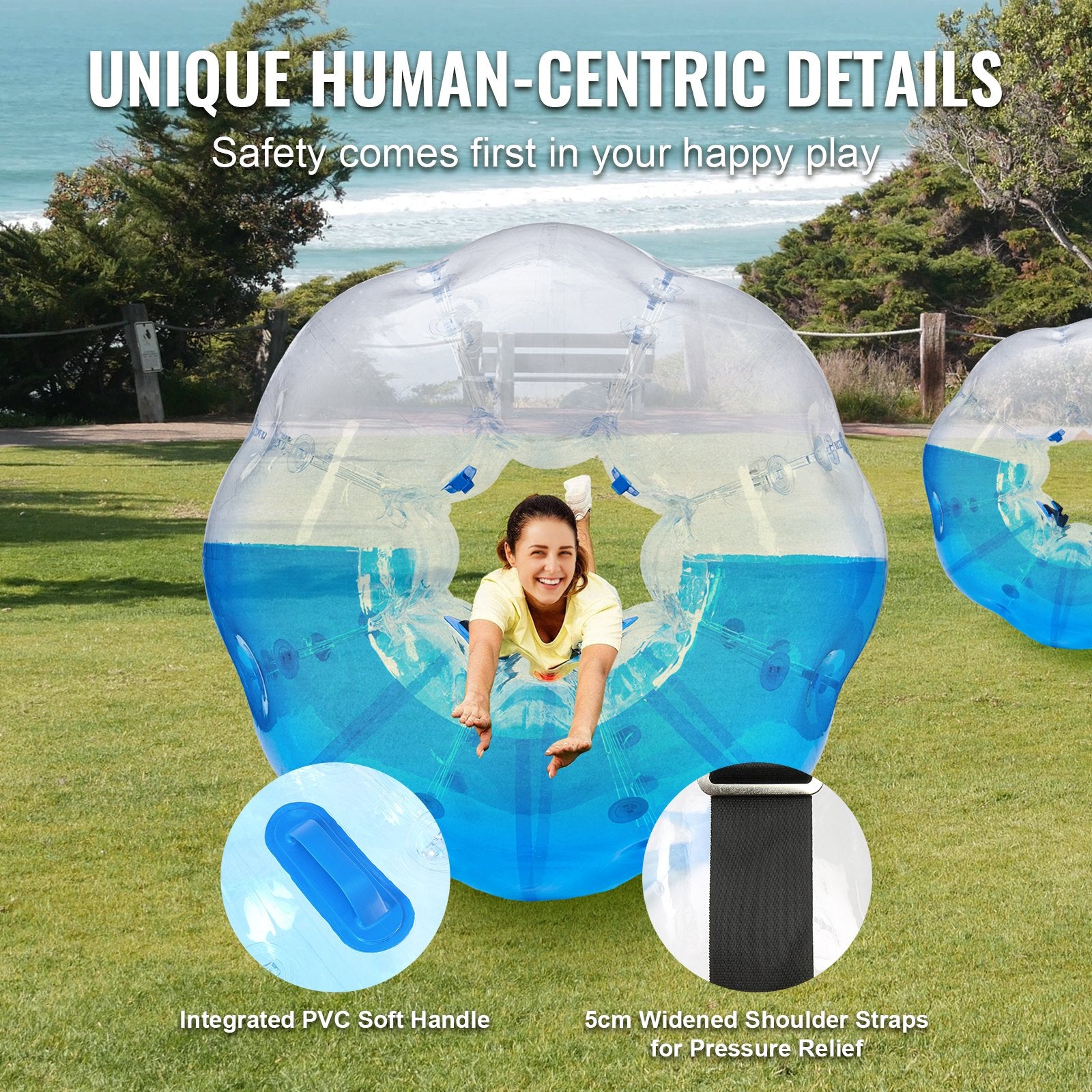 Inflatable Bumper Ball 1-Pack, 5FT/1.5M Body Sumo Zorb Balls for Teen & Adult, 0.8mm Thick PVC Human Hamster V952-CRKCQPPQZJ5YOA5RSV0