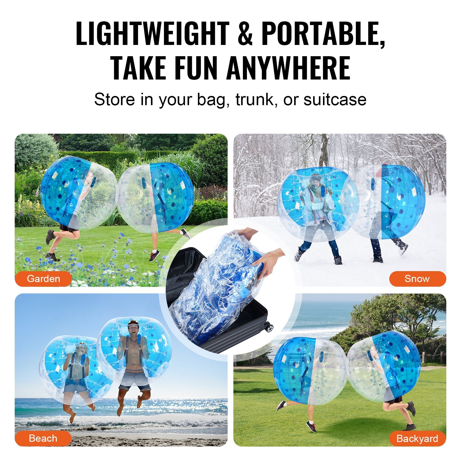 Inflatable Bumper Ball 1-Pack, 5FT/1.5M Body Sumo Zorb Balls for Teen & Adult, 0.8mm Thick PVC Human Hamster V952-CRKCQPPQZJ5YOA5RSV0