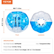 Inflatable Bumper Ball 1-Pack, 5FT/1.5M Body Sumo Zorb Balls for Teen & Adult, 0.8mm Thick PVC Human Hamster V952-CRKCQPPQZJ5YOA5RSV0