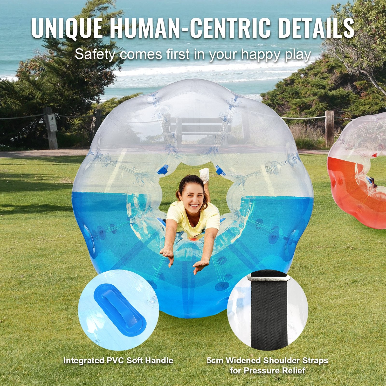Inflatable Bumper Balls 2-Pack, 5FT/1.5M Body Sumo Zorb Balls for Teen & Adult, 0.8mm Thick PVC Human Hamster V952-CRKCQPPQZJ5YVC2VZV0