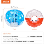 Inflatable Bumper Balls 2-Pack, 5FT/1.5M Body Sumo Zorb Balls for Teen & Adult, 0.8mm Thick PVC Human Hamster V952-CRKCQPPQZJ5YVC2VZV0