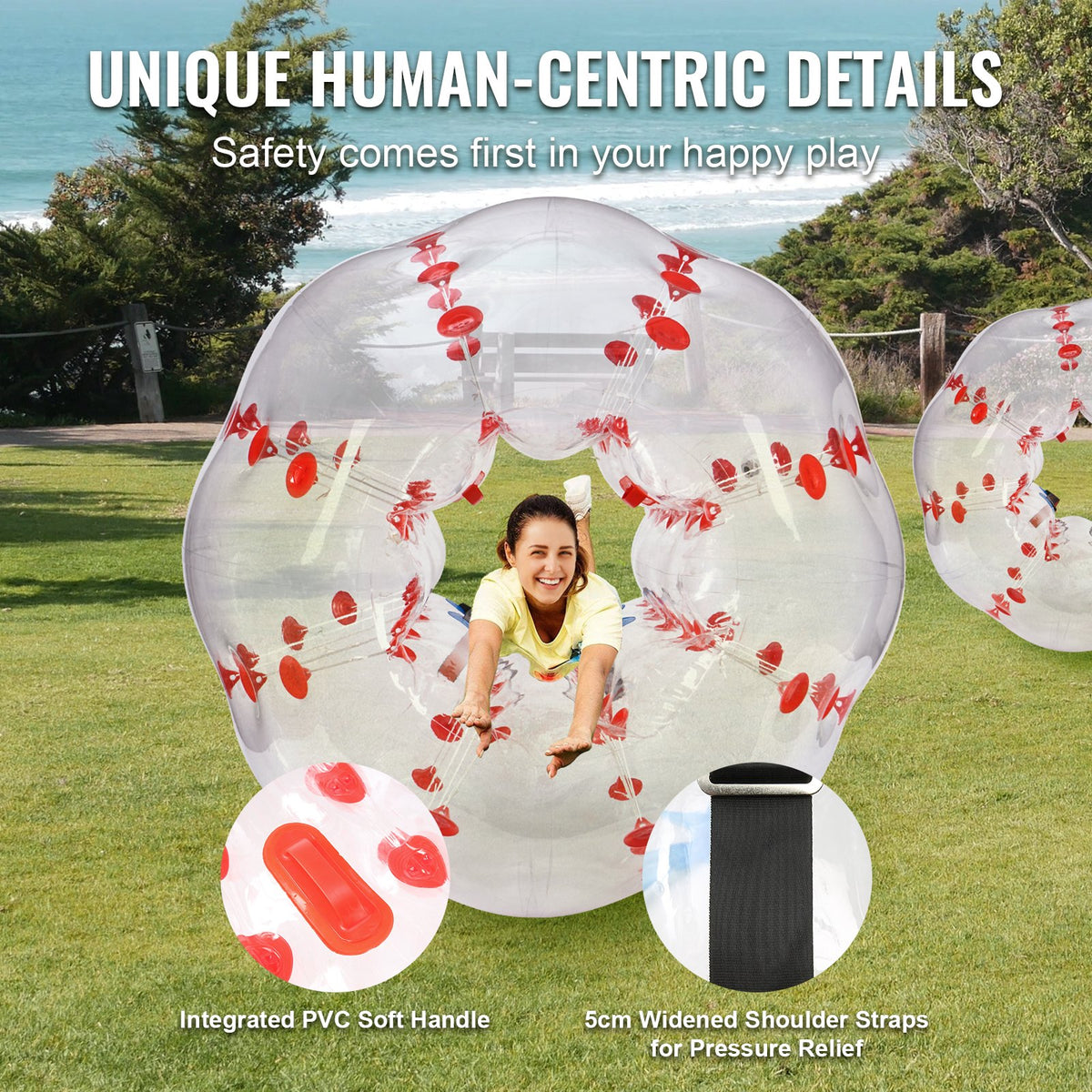 Inflatable Bumper Ball 1-Pack, 5FT/1.5M Body Sumo Zorb Balls for Teen & Adult, 0.8mm Thick PVC Human Hamster V952-CRKCQPPQZJ5YVECSFV0