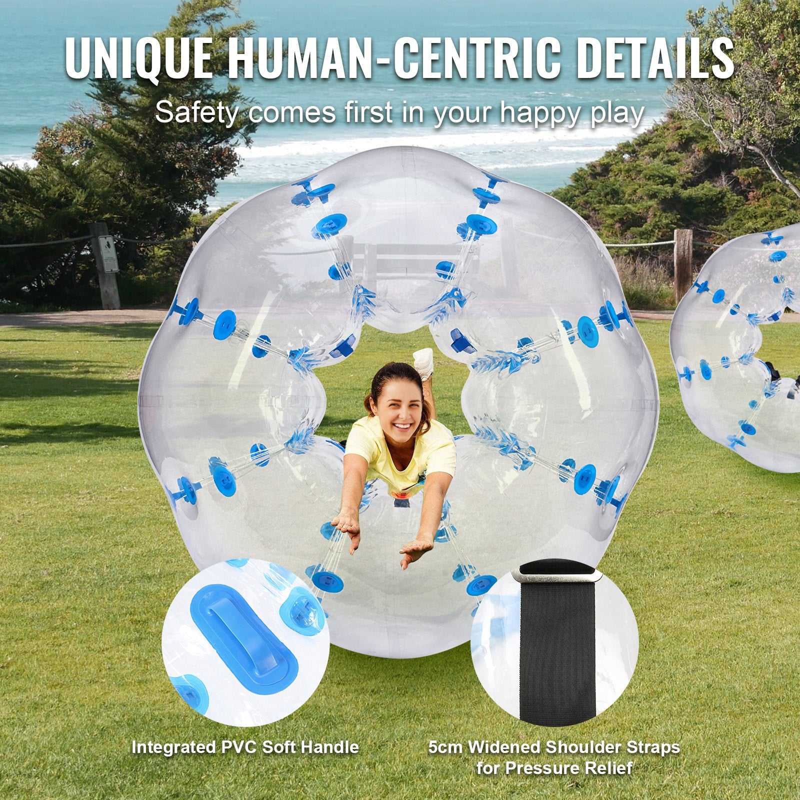 Inflatable Bumper Ball 1-Pack, 5FT/1.5M Body Sumo Zorb Balls for Teen & Adult, 0.8mm Thick PVC Human Hamster V952-CRKCQPPQZJ5YWXGIHV0