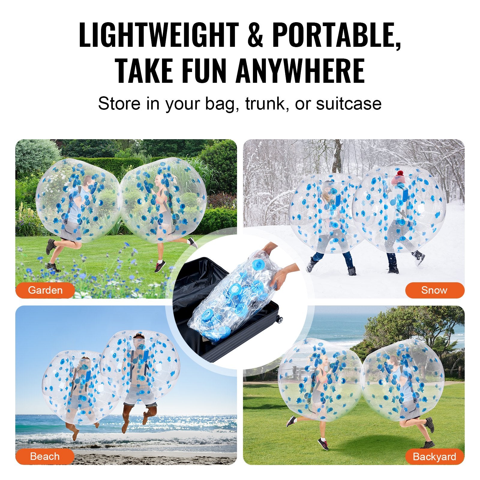 Inflatable Bumper Ball 1-Pack, 5FT/1.5M Body Sumo Zorb Balls for Teen & Adult, 0.8mm Thick PVC Human Hamster V952-CRKCQPPQZJ5YWXGIHV0