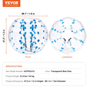 Inflatable Bumper Ball 1-Pack, 5FT/1.5M Body Sumo Zorb Balls for Teen & Adult, 0.8mm Thick PVC Human Hamster V952-CRKCQPPQZJ5YWXGIHV0