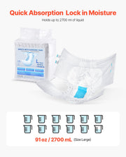 Adult Briefs with Adhesive Tabs Incontinence Briefs for Men Women L Size V952-CRZNKZNKPEML6RB4M001V0