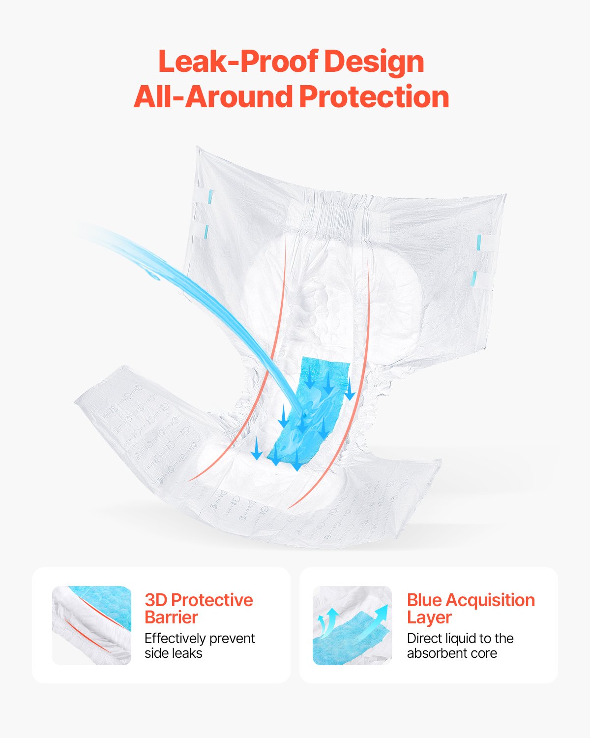 Adult Briefs with Adhesive Tabs Incontinence Briefs for Men Women L Size V952-CRZNKZNKPEML6RB4M001V0
