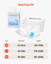 Adult Briefs with Adhesive Tabs Incontinence Briefs for Men Women L Size V952-CRZNKZNKPEML6RB4M001V0