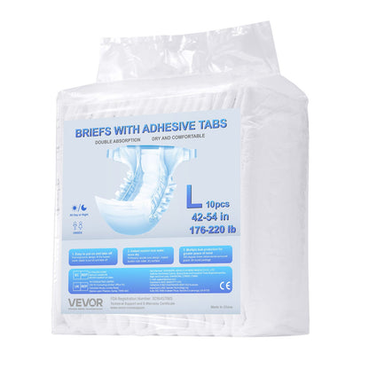 Adult Briefs with Adhesive Tabs Incontinence Briefs for Men Women L Size V952-CRZNKZNKPEML6RB4M001V0