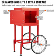 Popcorn Popper Machine with Cart Popcorn Maker 850W 8 Oz 48 Cups Red V952-CSBMHJ8OZ850W171EV3