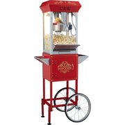 Popcorn Popper Machine with Cart Popcorn Maker 850W 8 Oz 48 Cups Red V952-CSBMHJ8OZ850W171EV3