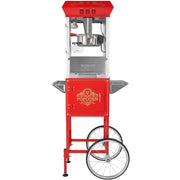 Popcorn Popper Machine with Cart Popcorn Maker 850W 8 Oz 48 Cups Red V952-CSBMHJ8OZ850W171EV3