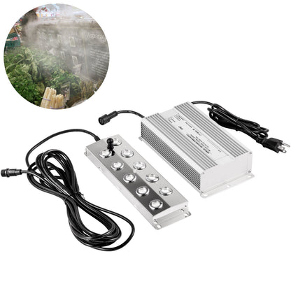 Mist Maker 10 Head Ultrasonic Mist Fogger with Waterproof Power Supply Ultrasonic Fogger Humidifier Stainless V952-CSBWHQ10TFS000001V3