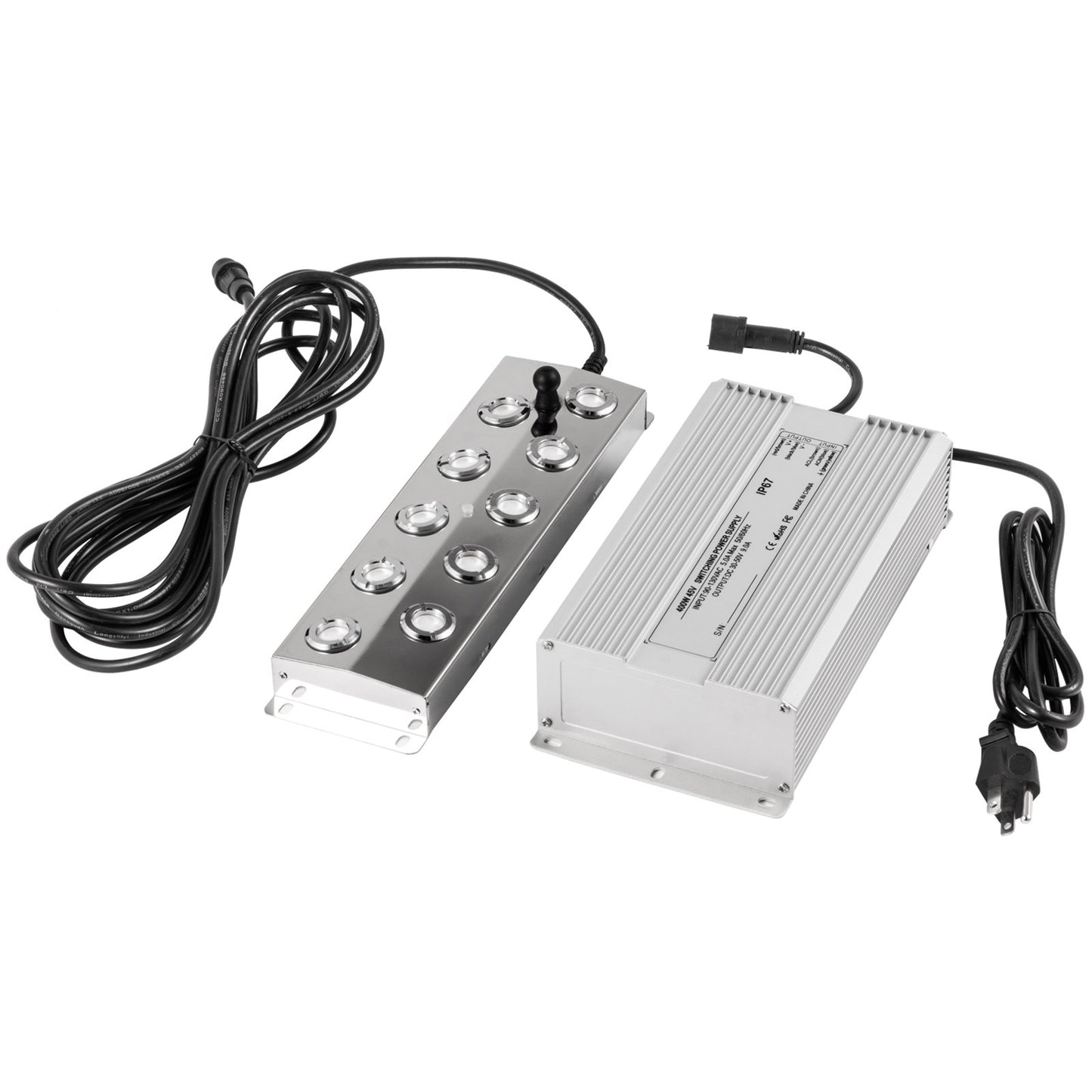 Mist Maker 10 Head Ultrasonic Mist Fogger with Waterproof Power Supply Ultrasonic Fogger Humidifier Stainless V952-CSBWHQ10TFS000001V3