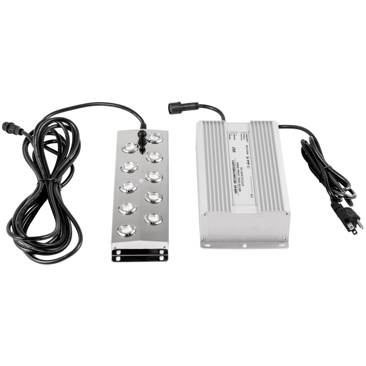 Mist Maker 10 Head Ultrasonic Mist Fogger with Waterproof Power Supply Ultrasonic Fogger Humidifier Stainless V952-CSBWHQ10TFS000001V3
