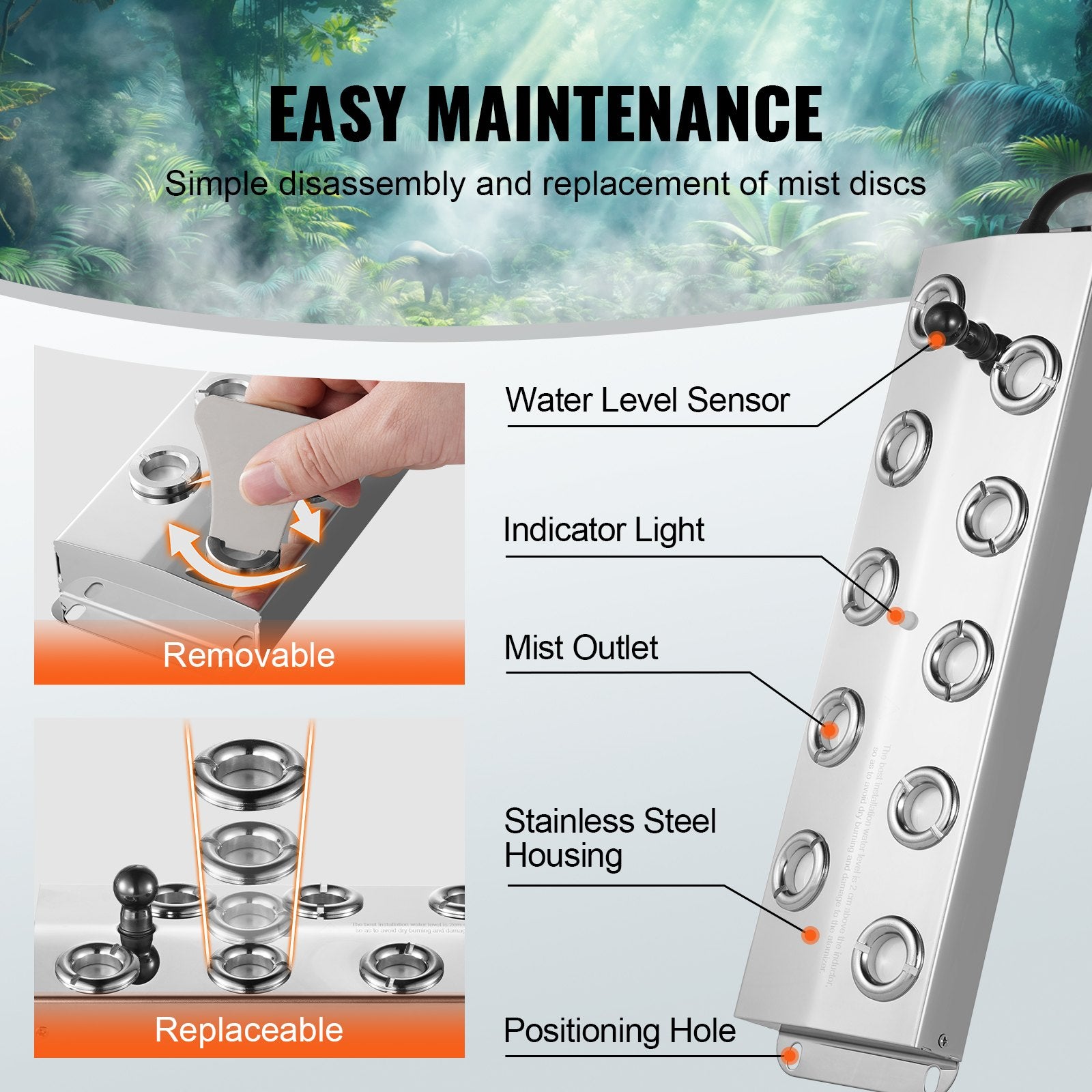 10 Head Ultrasonic Mist Maker 7000mL/H Ultrasonic Fogger IP67 Waterproof V952-CSBWHQ10TFSDNV8LQV3