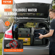 Portable Water Storage Bladder 264 Gal PVC Collapsible Water Tank Black V952-CSDHSPVCB100YFP48V0