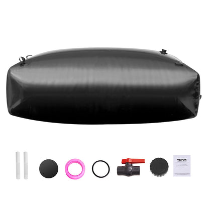 Portable Water Storage Bladder 264 Gal PVC Collapsible Water Tank Black V952-CSDHSPVCB100YFP48V0