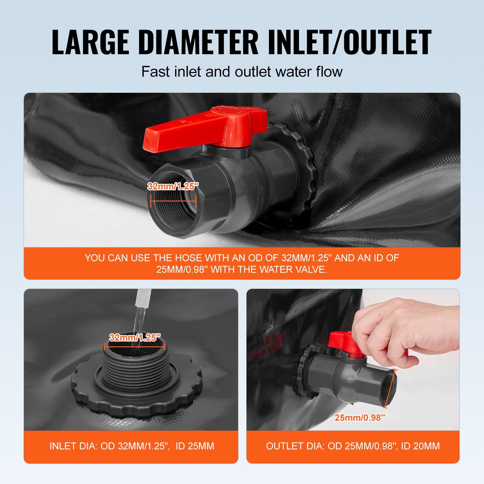 Portable Water Storage Bladder 29.9 Gal PVC Collapsible Water Tank Black V952-CSDHSPVCB113E9XVWV0