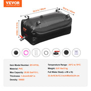 Portable Water Storage Bladder 29.9 Gal PVC Collapsible Water Tank Black V952-CSDHSPVCB113E9XVWV0