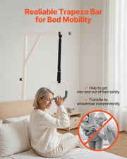 Trapeze Bar for Bed Mobility, Height-Adjustable Bed Trapeze with 2 Casters, 350LBS Weight Capacity Heavy Duty V952-CSDJLDXDJSJZTUI9AV0