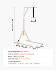Trapeze Bar for Bed Mobility, Height-Adjustable Bed Trapeze with 2 Casters, 350LBS Weight Capacity Heavy Duty V952-CSDJLDXDJSJZTUI9AV0