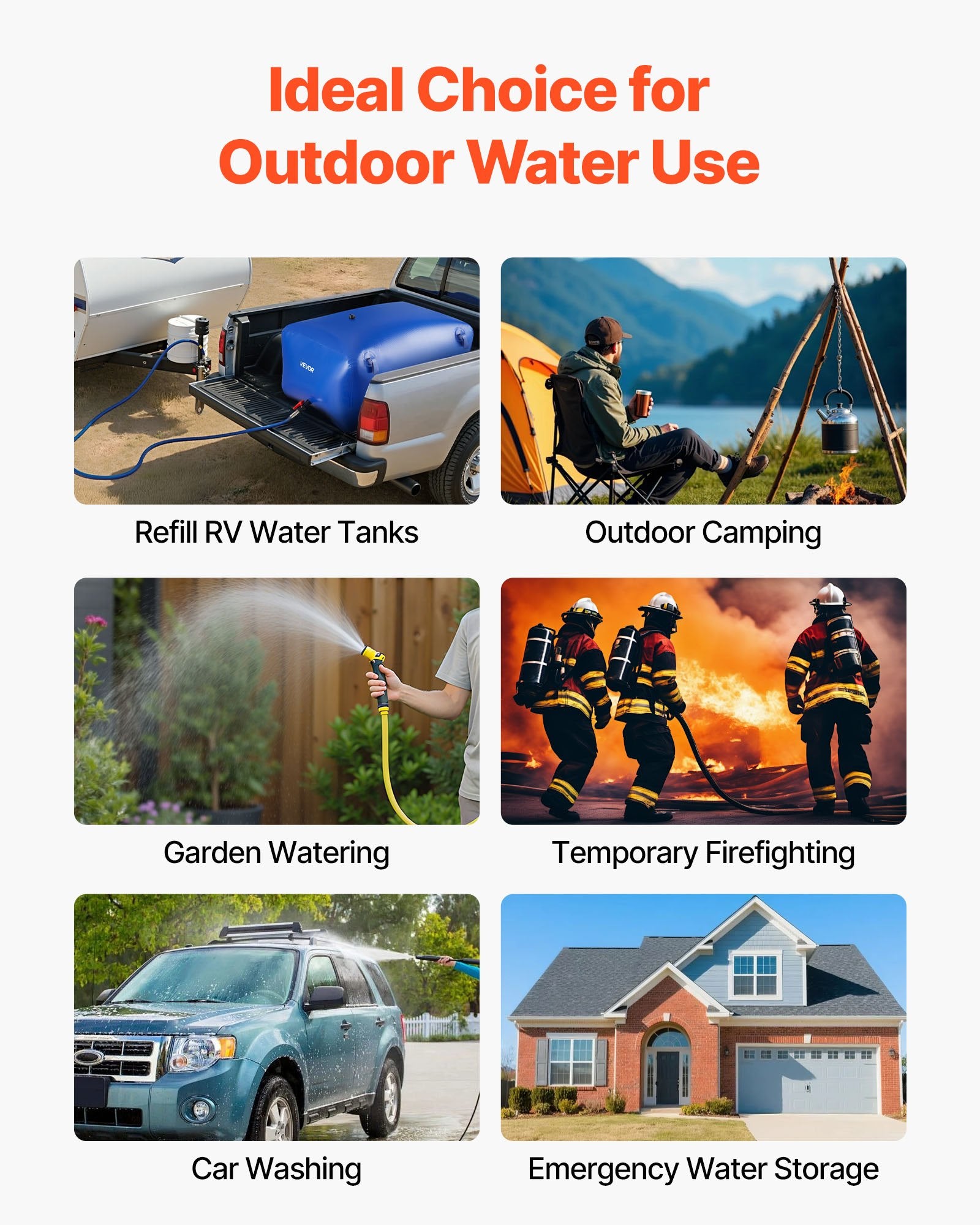 Water Storage Bladder 400L Large Capacity Water Bag, Portable & Collapsible Soft Waters Container, Leakproof V952-CSDLSPVC400L9HOR6001V0